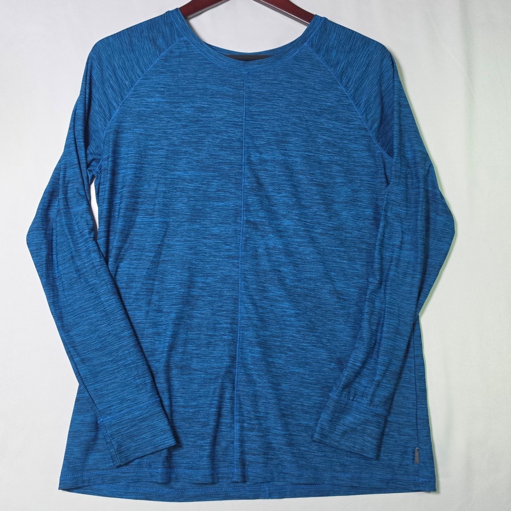 Eddie Bauer Mens Blue Space Dye Long Sleeve Active Shirt D3359377 Medium